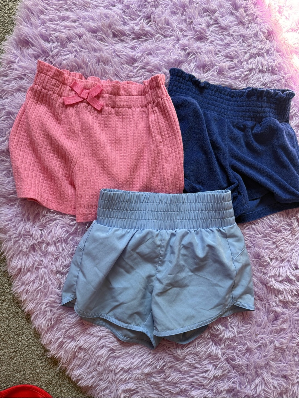 Old Navy Pink, Navy & Light Blue Girls' Stretch Waist Shorts - 3-Pack